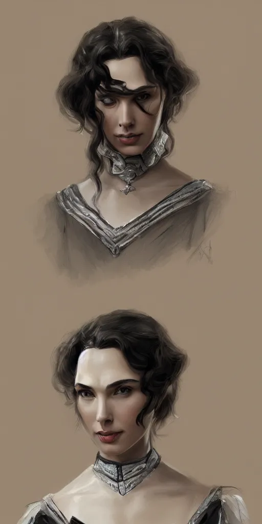 Image similar to Gal Gadot portrait victorian era by Wangjie Li, artstation, trending on artstation, detailed, photorealism, 4k