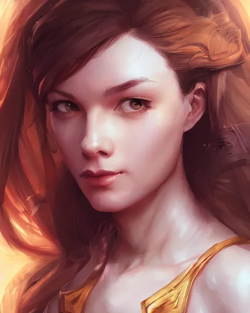 Image similar to head and shoulders portrait of a beautiful female cleric by Stanley Artgerm Lau, WLOP, Rossdraws, frank frazetta, Andrei Riabovitchev, Marc Simonetti, tranding on artstation