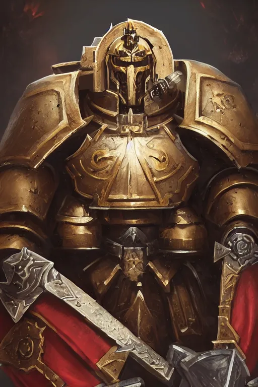 Image similar to armor portrait heros warhammer 4 0 k horus heresy fanart - the primarchs emperor by johannes helgeson animated with vfx concept artist & illustrator global illumination ray tracing hdr fanart arstation zbrush central hardmesh 8 k octane renderer comics stylized