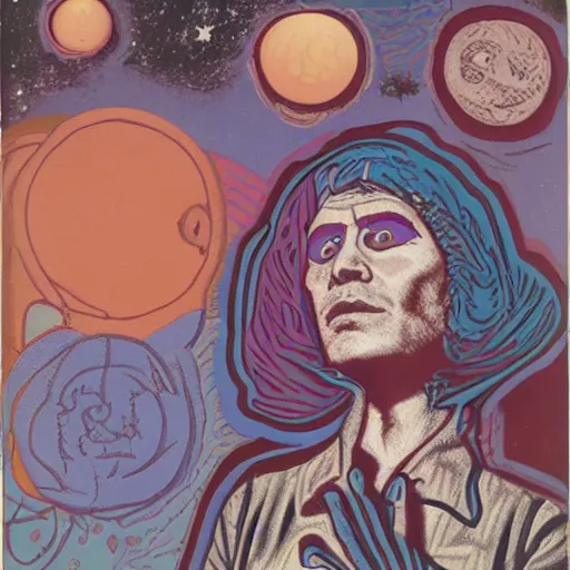 Image similar to Cosmically Terrified by Andy Warhol and Gerald Brom