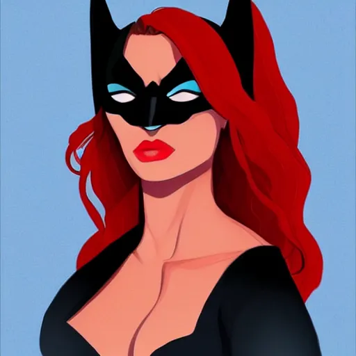 Prompt: a stunning portrait of a woman who looks like Emily Ratakowski as Batwoman , trending on artstation, in the style of Ross Draws