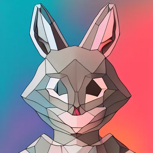 Image similar to aesthetic rabbit fursona portrait, commission of a anthropomorphic rabbit on fire, fursona wearing stylish clothes, winter armosphere, pastel simple art, low poly