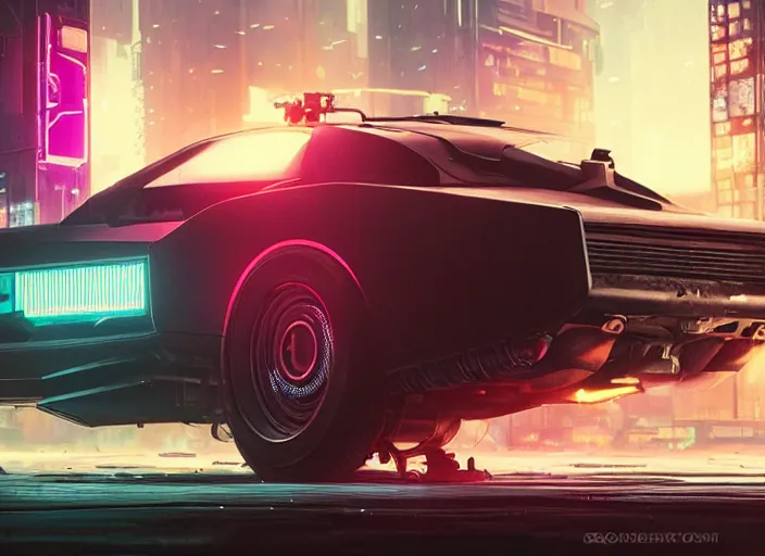 Prompt: quadra type 66 avenger as a Cyberpunk 2077 loading screen, looking at camera, intricate, dystopian, sci-fi, extremely detailed, digital painting, artstation, concept art, smooth, sharp focus, illustration, intimidating lighting, incredible art by artgerm and greg rutkowski and alphonse mucha and simon stalenhag