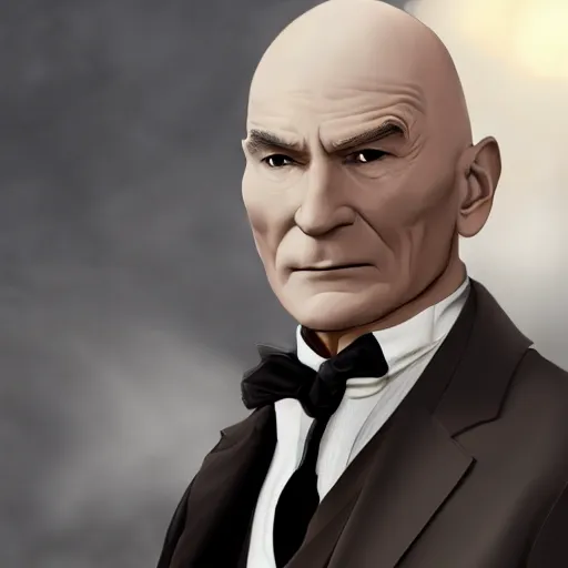 Prompt: older fantasy butler that looks similar to michael kane and patrick stewart, full body portrait, handsome, 4 k, detailed, photo realistic, balding, well dressed, pet rat on shoulder