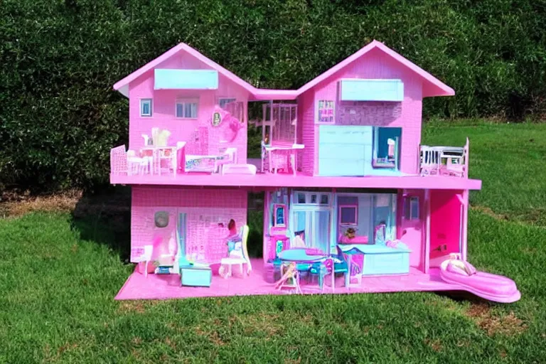 Prompt: a photo of real life barbie house