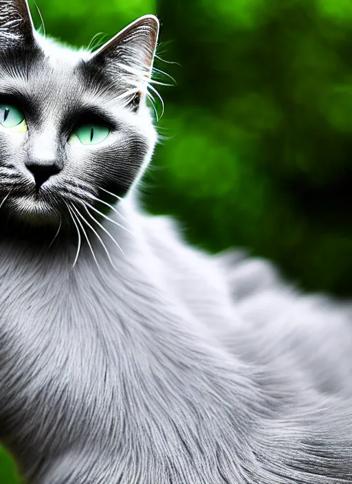 Image similar to a silver fractal cat