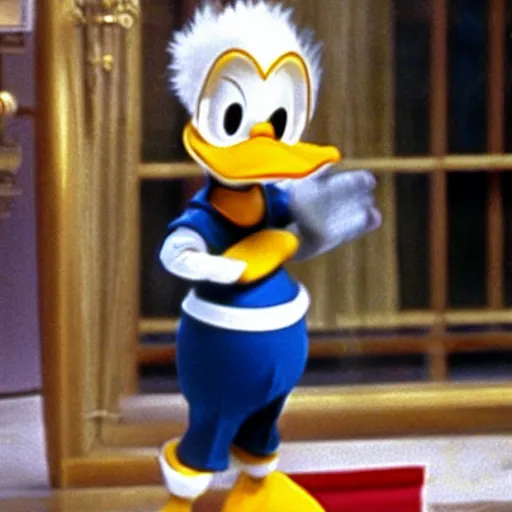 Prompt: donald duck in a few good men, photo still,