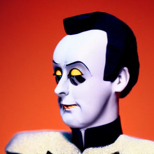 Prompt: A portrait of Klaus Nomi as a hand-puppet, photograph, award winning, diffuse lighting