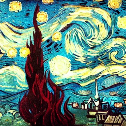 Image similar to the ocean by vincent van gogh, digital art, trending on artstation