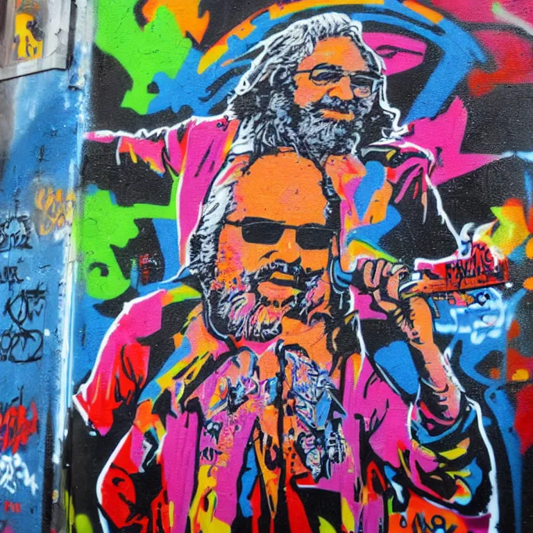 Image similar to graffiti jerry garcia