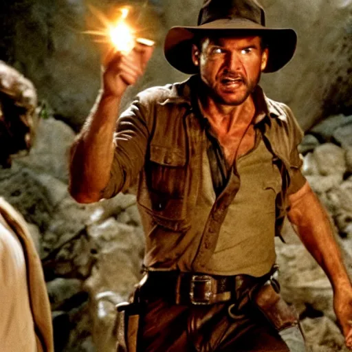 Image similar to still from the new movie Indiana Jones and the Necropolis of Nazareth