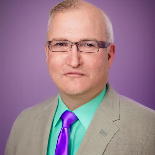 Prompt: augustus aloysius corporate portrait, senior sales marketing acquisitions ceo executive vp, purple green color scheme, professional studio lighting, hyperreal detailed lifelike facial features, corporate portraiture photographed by james robinson