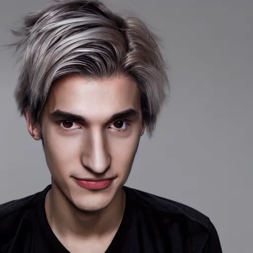 Prompt: Very very sharp Photograph of Félix Lengyel, XQC Twitch Streamer, realistic