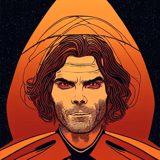 Image similar to wes bentley retro minimalist portrait! moebius starwatcher comic by jean giraud, portrait 8 k