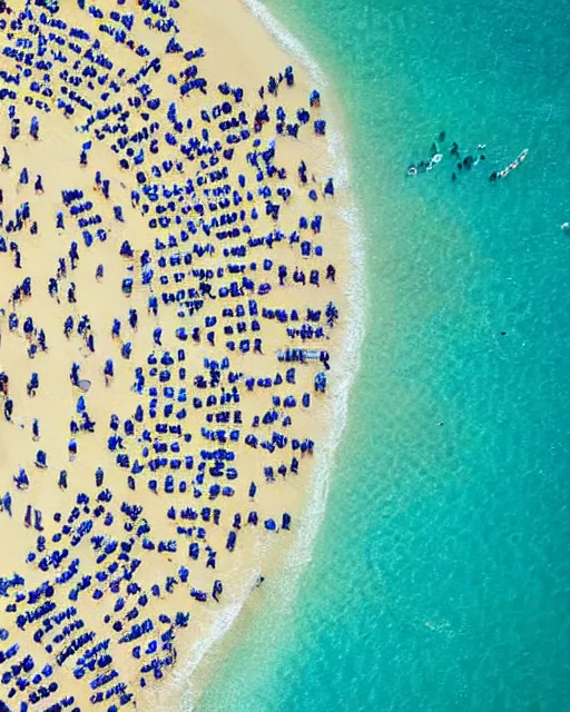 Image similar to thousands of sunbathers lie on a beach, together forming a gigantic design like an alien crop circle, photorealistic, ufos, crop circles