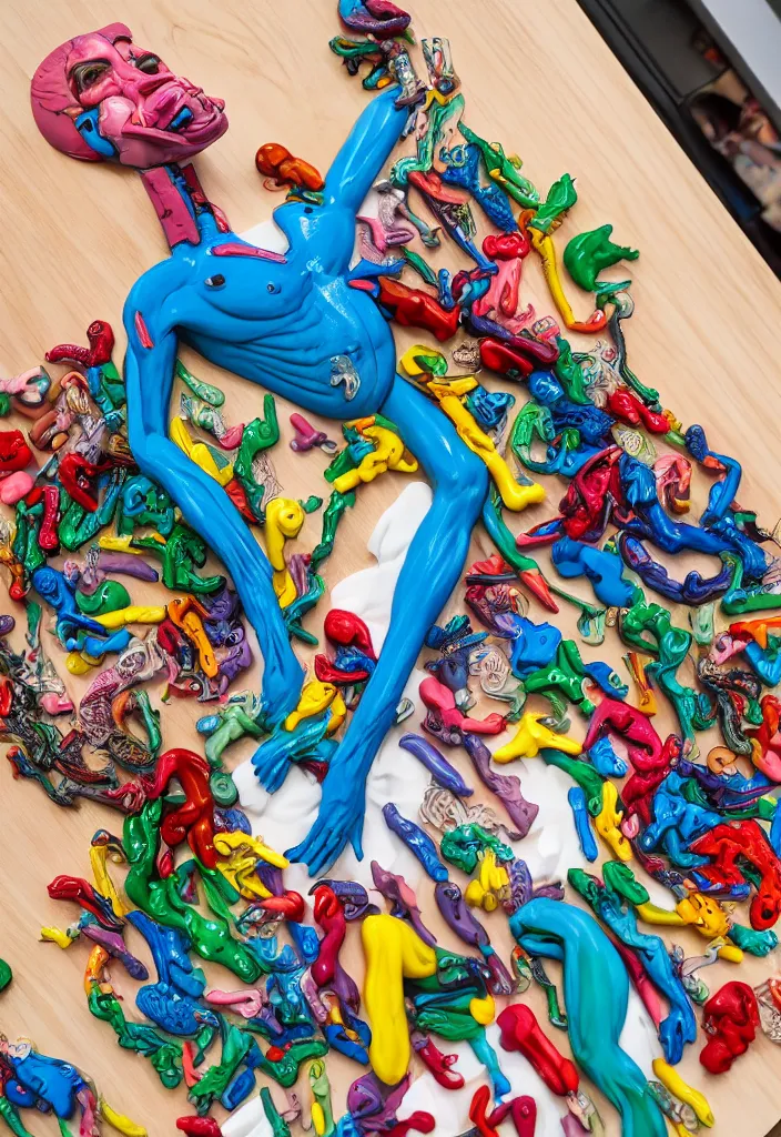 Image similar to bojack horseman, anatomical model made of colored resin, by damien hirst, sigma 3 5 mm f / 8