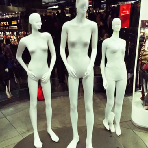 Prompt: “ mannequins in the mall coming to life ”