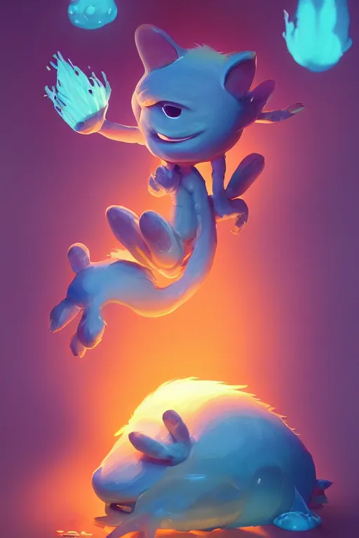 Image similar to smurf ghost creature animal sushi cristal very big eye roots cactus elemental flush of force nature micro world fluo fishscale, behance hd by jesper ejsing, by rhads, makoto shinkai and lois van baarle, ilya kuvshinov, rossdraws radiating a glowing aura global illumination ray tracing hdr