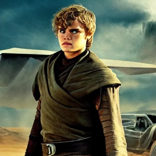 Prompt: Anakin Skywalker in Mad Max