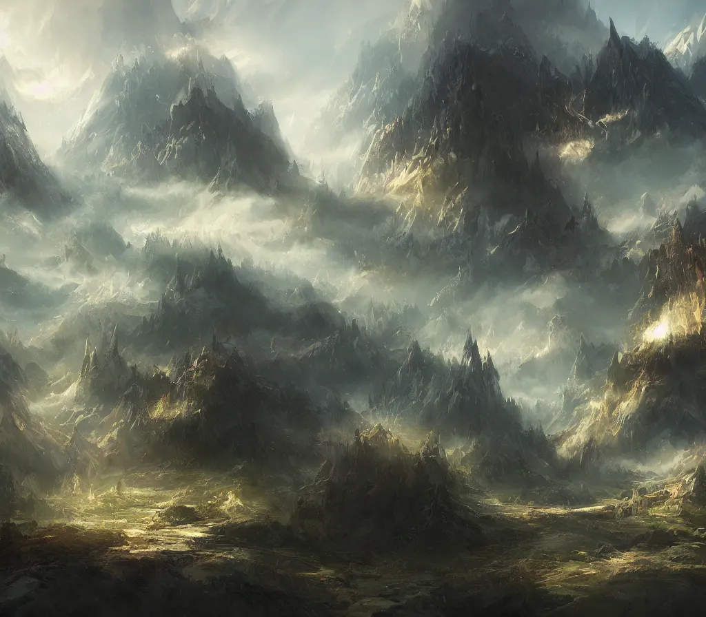 Image similar to fantasy landscape, ultra sharp, very detailed, high quality focus by wlop