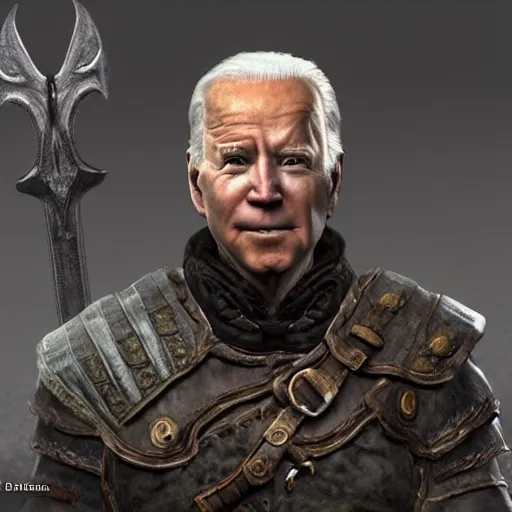 Prompt: joe biden as an npc in skyrim, joevahkiin