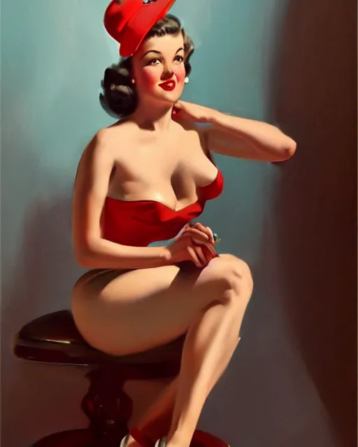 Image similar to a 1 9 5 0 s pin up by art frahm, realistic, detailed, artstation