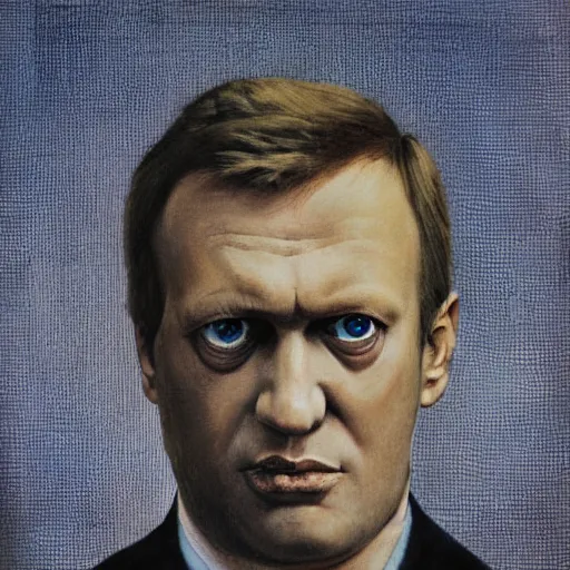 Image similar to Portrait by H.R.Giger of Alexei Navalny abomination, photo-realistic, 2K, highly detailed