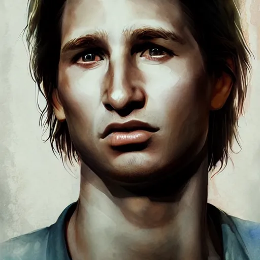 Image similar to young david duchovny teenage boy man, in a white shirt, in a style of 8 0's horror style, wlop, artgerm, jason chan, charlie bowater, sergey kolesov, watercolor on paper, hyper detail portrait, closeup on face, exquisite detail