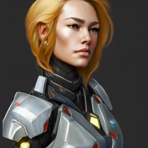 Prompt: a portrait of a very beautiful BIPOC woman in battletech elemental clanner clan battle armor, Alexandria\'s genesis, chin-length hair, bored, illustration, soft lighting, soft details, painting oil on canvas by mark arian by artgerm, trending on artstation, 4k, 8k, HD