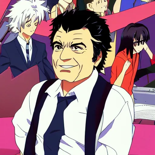 Image similar to peter falk as an anime protagonist, studio trigger