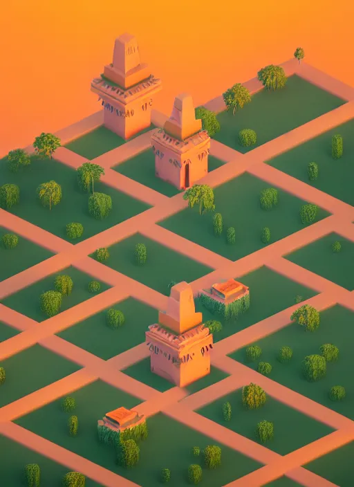 Prompt: a low poly isometric render of a kerala village in the style of monument valley, intricate, elegant, smooth, illustration, simple, solid shapes, by nuri iyem, james gurney, james jean, greg rutkowski, anato finnstark. pixar, octane render