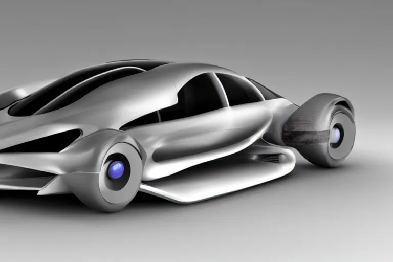 Image similar to A futuristic car designed by Apple Inc., iPhone design, Apple Inc design, studio photo, 3d concept