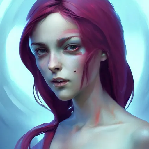 Image similar to a beautiful portrait of a female huggy wuggy from poppy playtime video game, oil painting, Greg Rutkowski, Charlie Bowater, Beeple, unreal 5, DAZ, hyperrealistic, octane render, RPG portrait, dynamic lighting, fantasy art, beautiful face