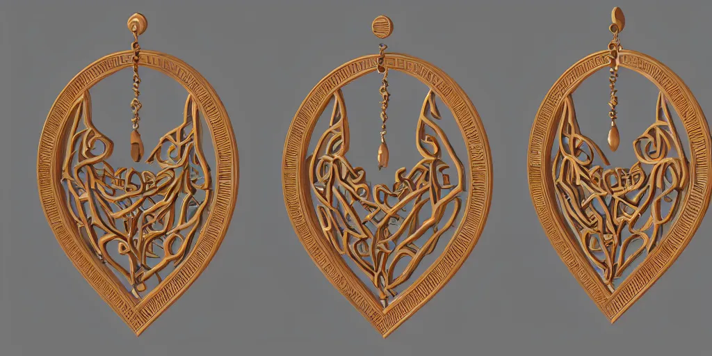 Image similar to earring design, jewelry design, wood, nordic, art deco, intricate, elegant, material, product design, trending on artstation, cgsociety, photo realistic, design by ziva cph and isabel lennse and kalevala, 8 k, unreal engine, c 4 d