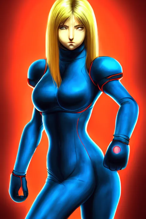 Image similar to frontal portrait of zero suit samus by francisco!!!! goya!!!!, art by francisco goya and peter paul rubens, very dark!!! colors, sharp focus, ( ( ( artstation ) ) ), dramatic lighting, 4 k, high quality