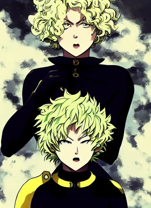 Image similar to A full portrait photo of tatsumaki one punch man, f/22, 35mm, 2700K, lighting, perfect faces, award winning photography.