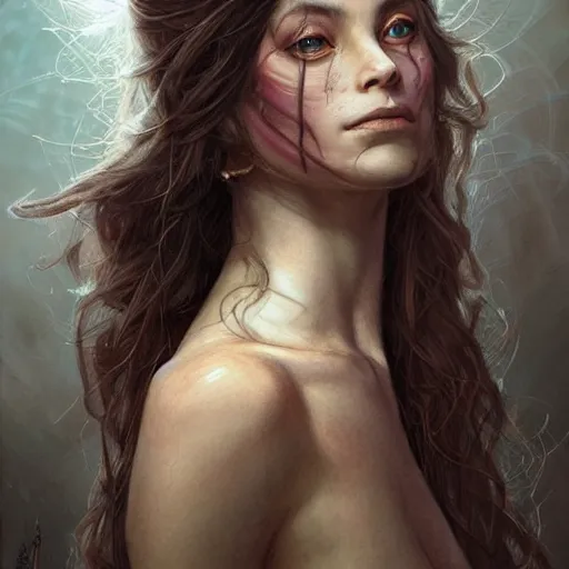 Prompt: portrait of the beautiful kira from the film dark crystal, d & d, fantasy, intricate, elegant, highly detailed, digital painting, artstation, concept art, smooth, sharp focus, illustration, art by artgerm and greg rutkowski and peter mohrbacher & greg rutkowski & alexandros pyromallis & nekro & rene maritte