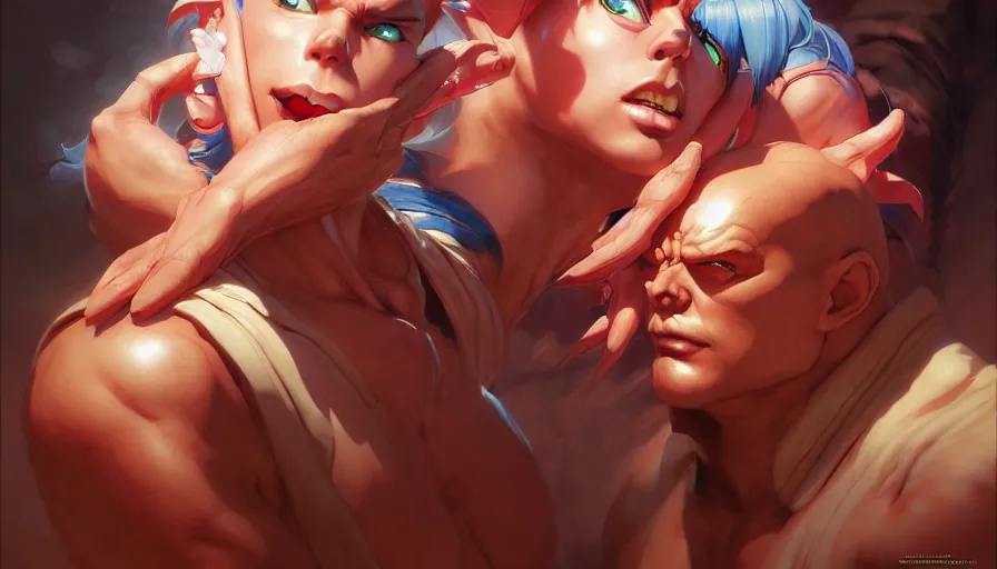 Image similar to street fighter, game, pinup, intricate faces, beautiful, george miller, made by stanley artgerm lau, wlop, rossdraws, james jean, andrei riabovitchev, marc simonetti, yoshitaka amano, beksinski artstation, cgsociety