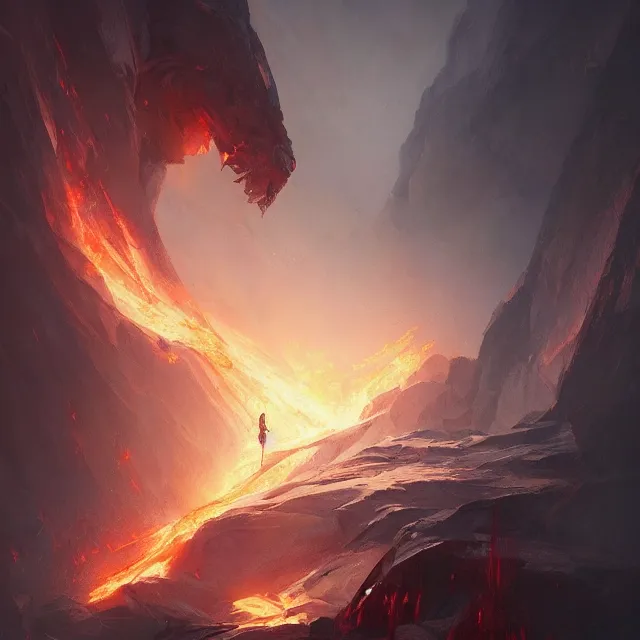 Prompt: a painting of the goddess of magma by greg rutkowski, dark fantasy art, high detail, trending on artstation