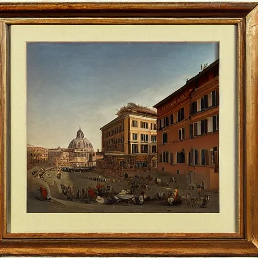 Image similar to the view of a breakfast, buildings in rome by martinus rørbye