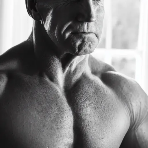 Prompt: very muscular joe biden, 8k, black and white photo, professional photography