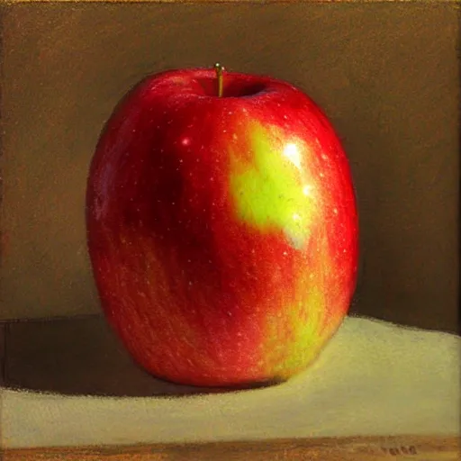 Prompt: a perfect apple, impressionist