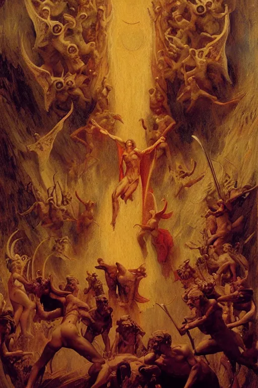 Image similar to the seventh circle of hell from dante's divine comedy. highly detailed painting by gaston bussiere, craig mullins, j. c. leyendecker 8 k