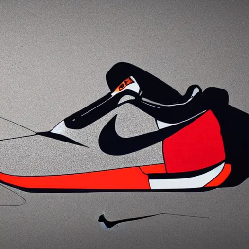 Image similar to of a lamborghini made of nike sneakers