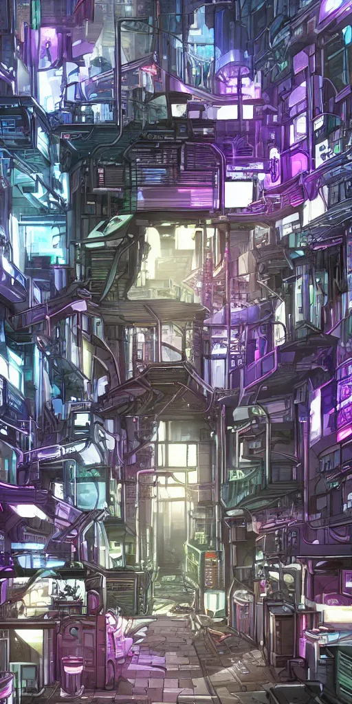 Image similar to cell shaded technopunk alley