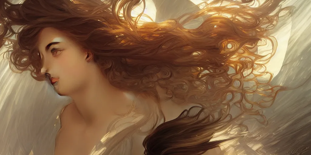 Image similar to inside the curl of a wave, elegant, highly detailed, digital painting, artstation, concept art, smooth, sharp focus, illustration, ArtStation, art by artgerm and greg rutkowski and alphonse mucha and J. C. Leyendecker and Edmund Blair Leighton and Charlie Bowater