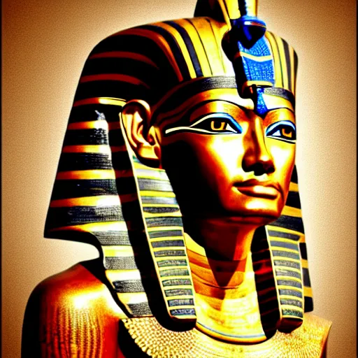 Image similar to an insanely detailed realistic photo of an egyptian pharaoh