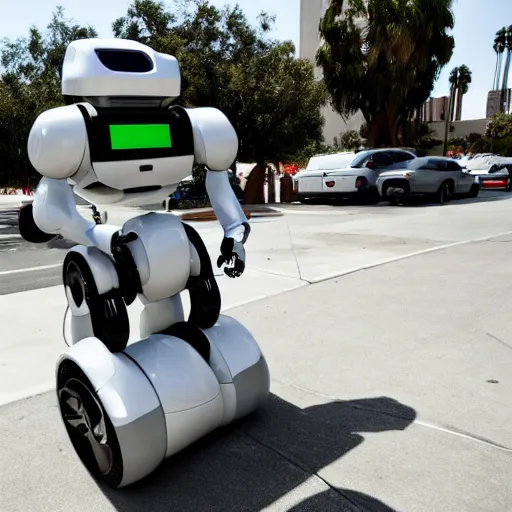 Image similar to LOS ANGELES CA, JUNE 7 2028: One of the most incredible helpful robots that emerged from the future-technology-portal.