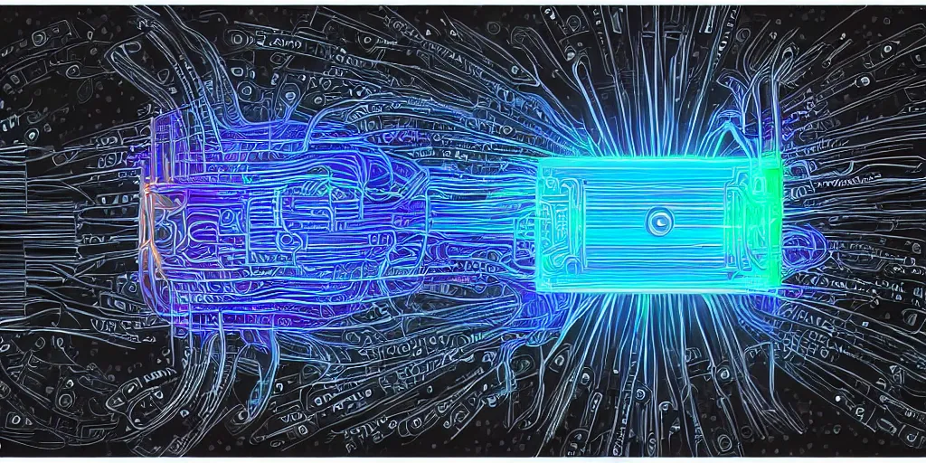 Image similar to quantum computer drawing style