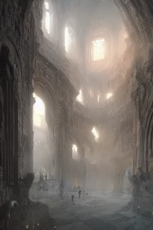 Image similar to inside king arthur castle, intricate, elegant, volumetric lighting, digital painting, highly detailed, artstation, sharp focus, illustration, concept art, ruan jia, steve mccurry